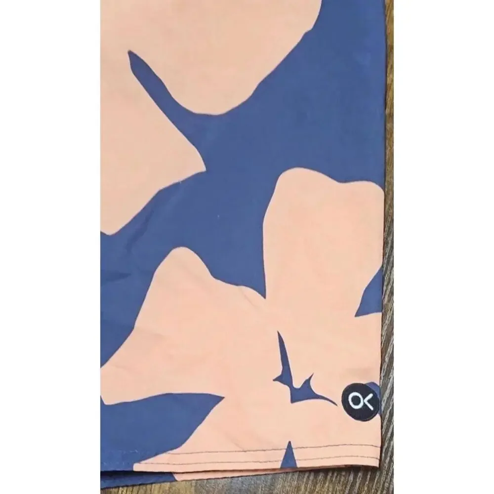 Outerknown Board Shorts Mens 32 Blue Peach Floral Print Swim Trunks‎ Shorts